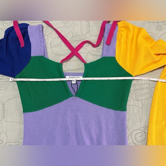 NWT Olivia Rubin Elliott XS Maxi Dress Colorblock Knit Empire Waist - Picture 12 of 13